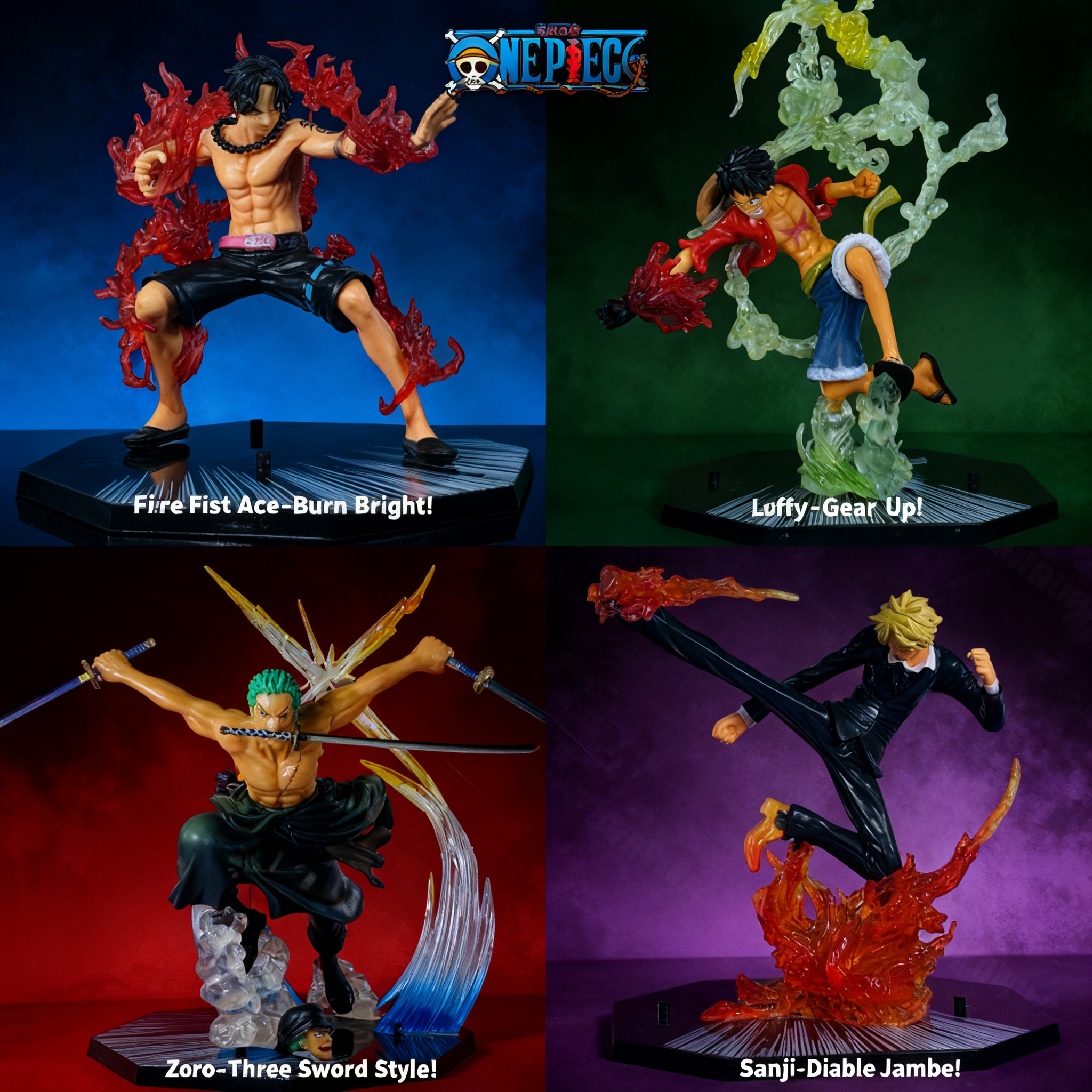 Model Kit Bandai - One Piece Anime Luffy Ace Sanji