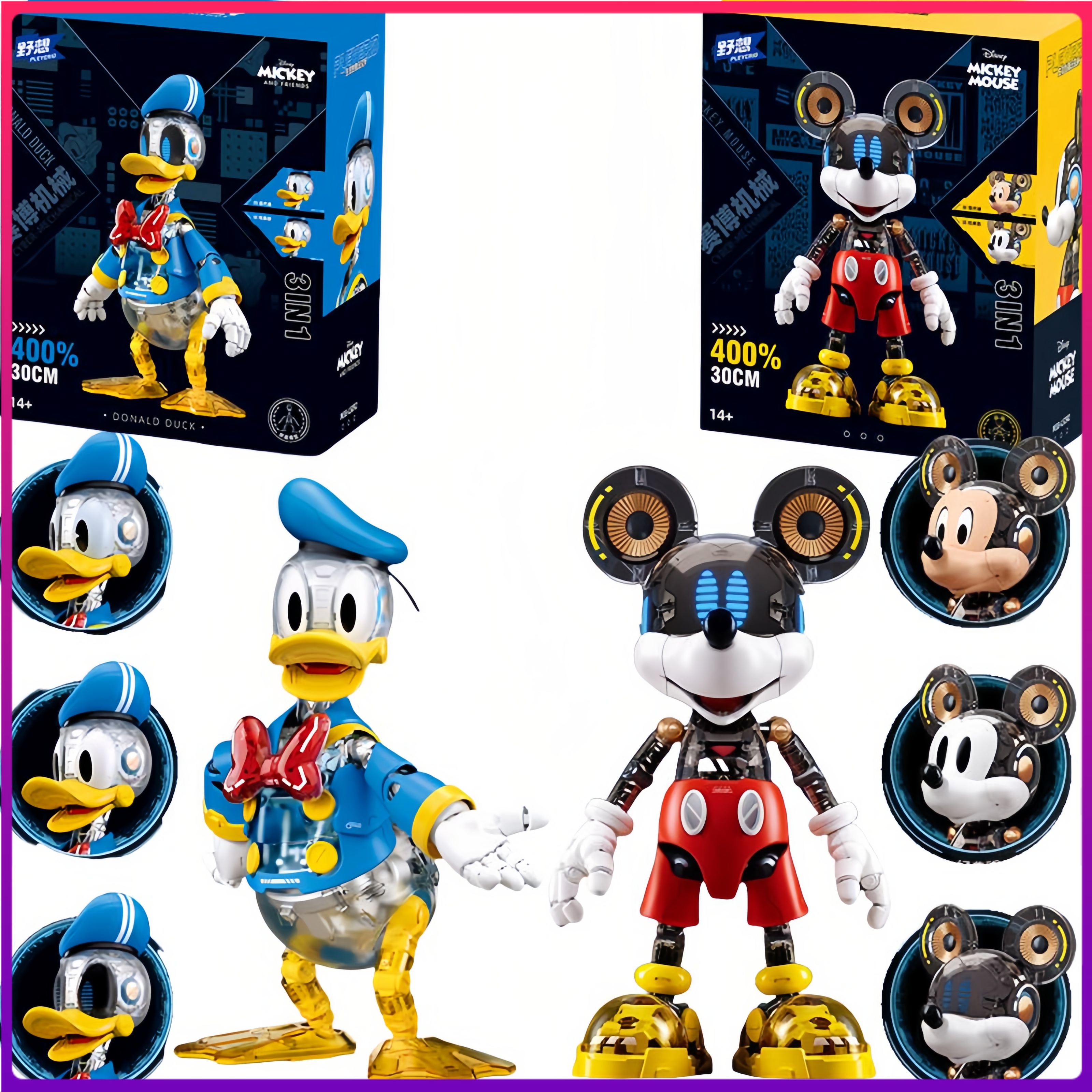 Model Kit Action Figure - Anime Character Cyber Mickey Donald Duck