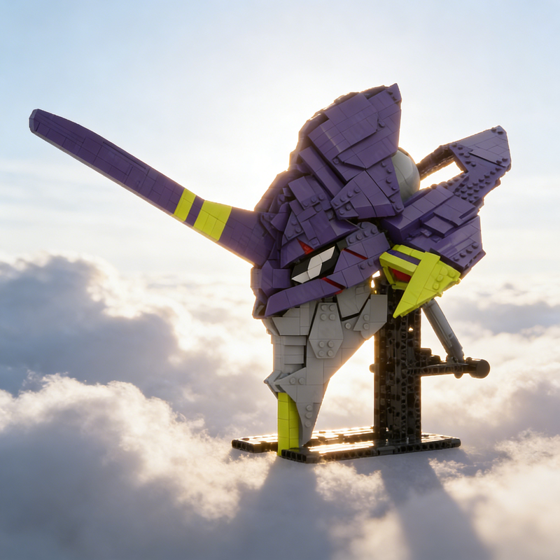 Model Kit Eva 02 - 1671pcs MOC Eva 01 Head Evangelion