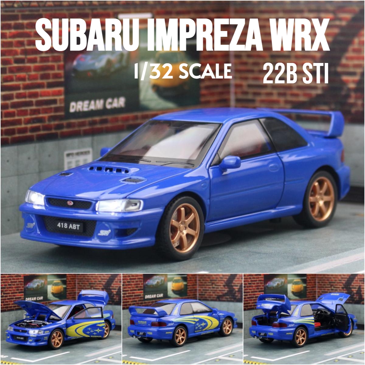 Model Kit Initial D - 1/32 Subaru Impreza WRX 22B STI