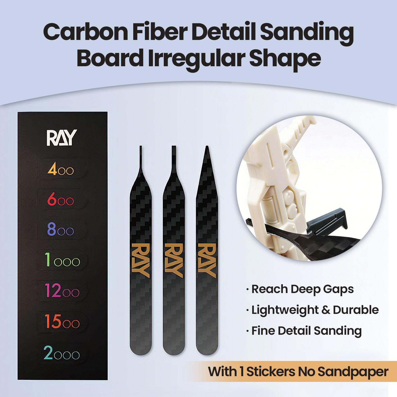 Model Kit Gundam Wing - RAYSTUDIO 3pcs Detailing Carbon Fiber Sanding