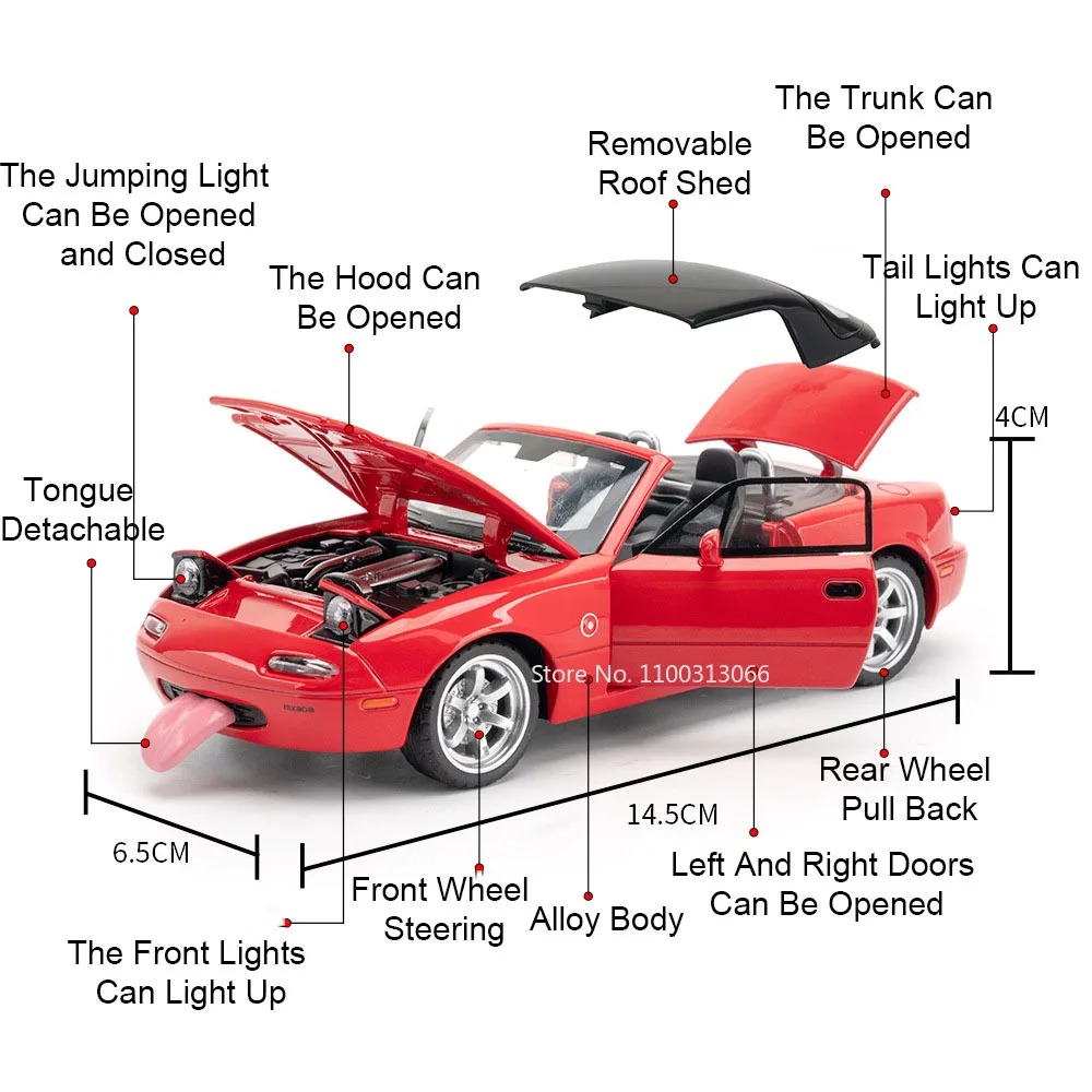 1:32 RX7 MX-5 Models Alloy Car - đánh giá và giá Model Kit Initial D