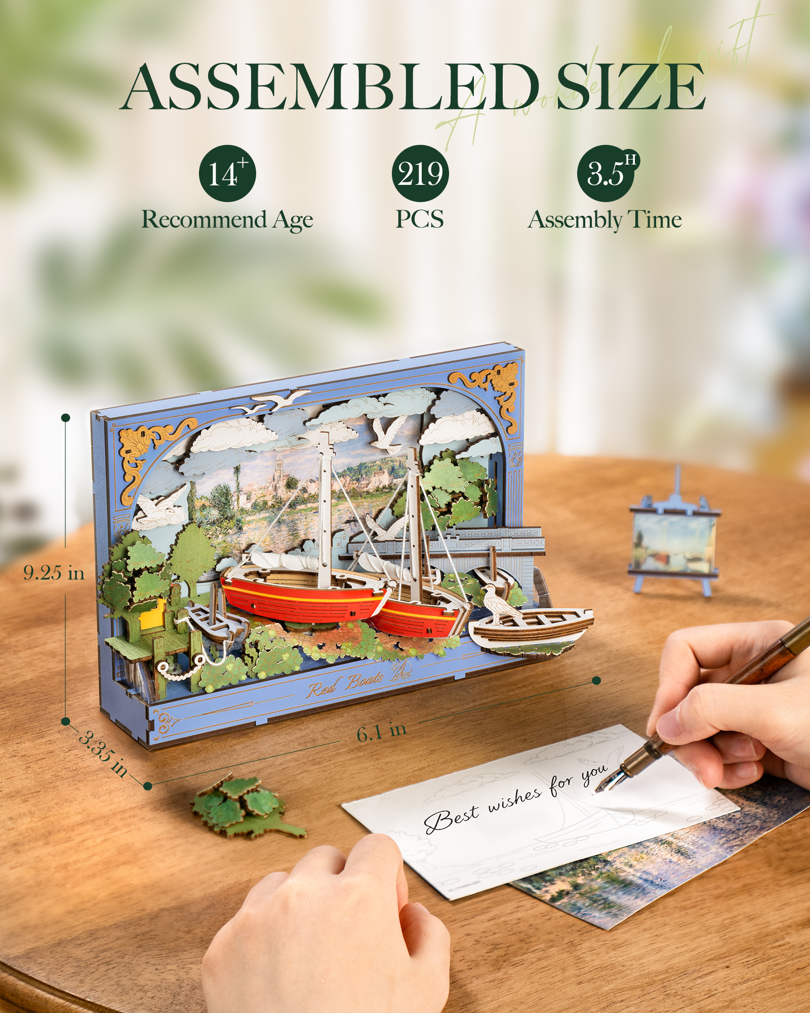 Rolife Red Boats Wooden 3D Puz - đánh giá và giá Model Kit U Boat
