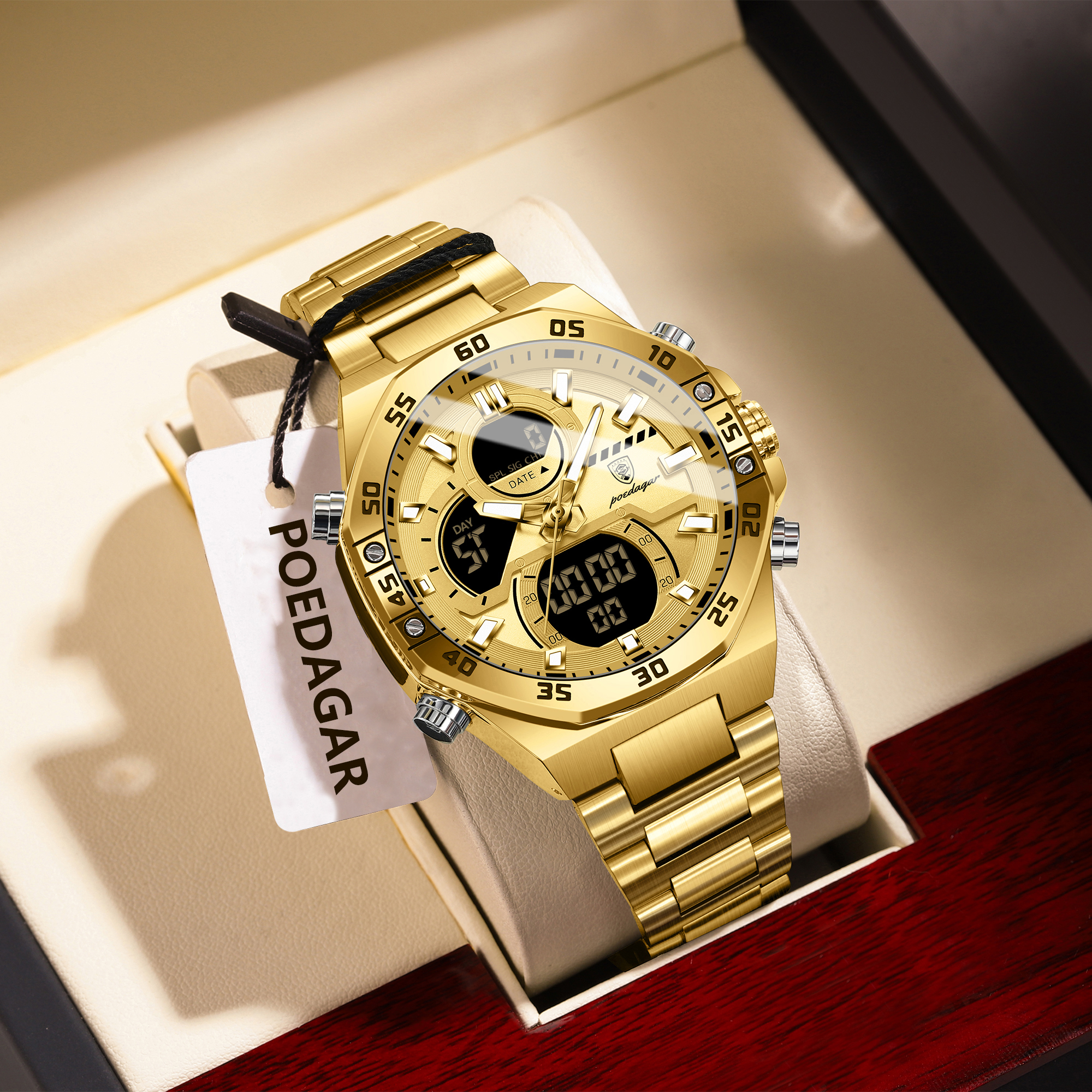 POEDAGAR Sport Men Watch LED W - đánh giá và giá Model Kit Display
