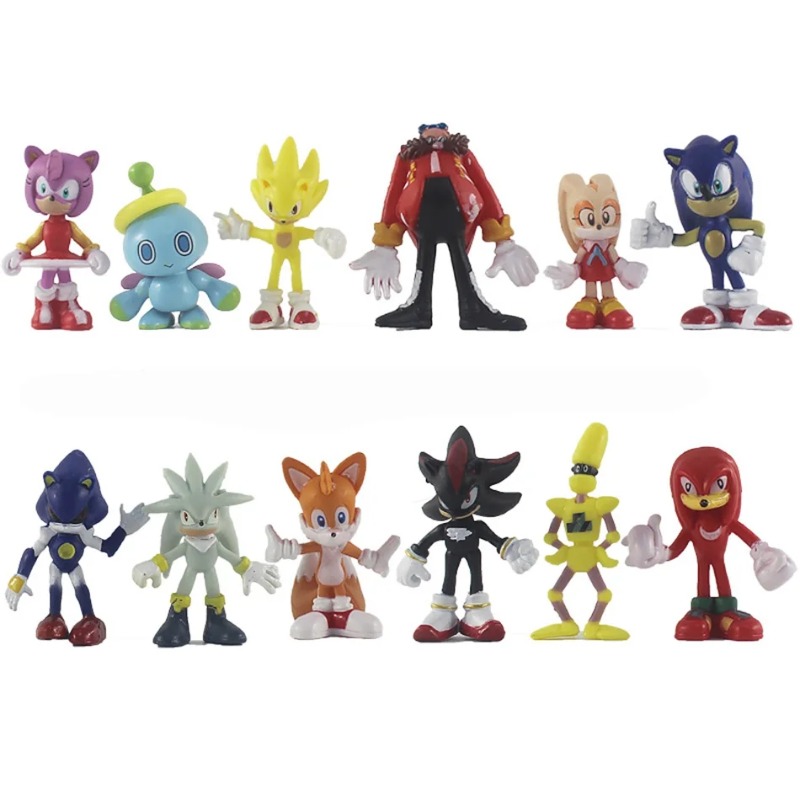 New 12Pcs/Set Mini Cute Sonic  - đánh giá và giá Model Kit Sonic
